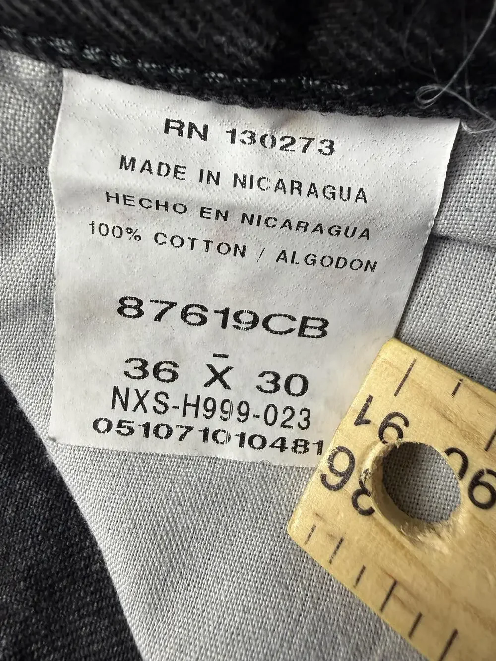 Rustler Jeans Mens 36x30 Gray Charcoal Denim Relaxed Straight Distressed 87619CB